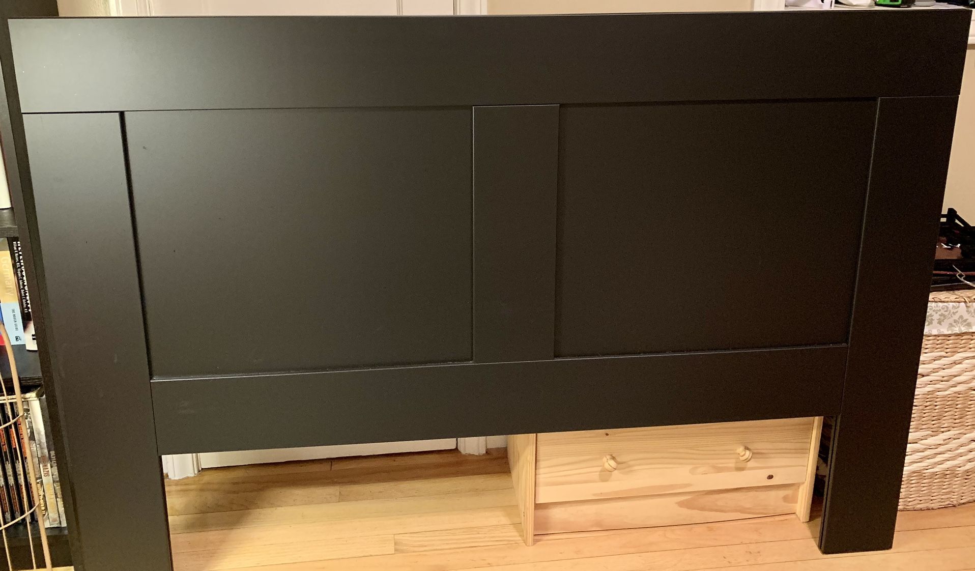 IKEA Queen Brimnes Headboard With Storage Compartments