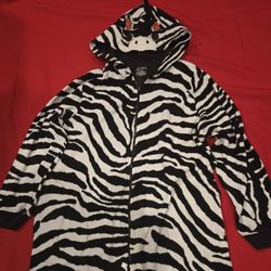 Size XL Zebra Fleece Costume/Pajama 
