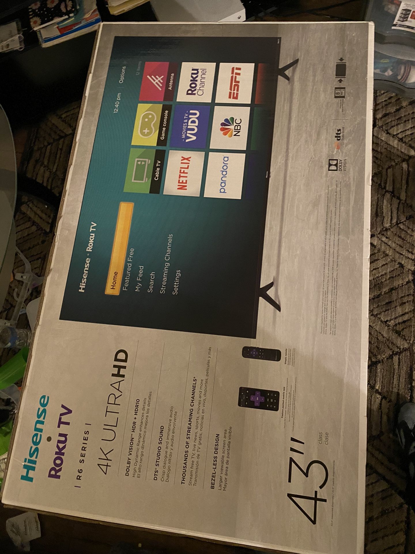 43” Hisense 4K Ultra HD smart Roku TV