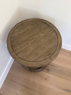 Round coffee table with side table