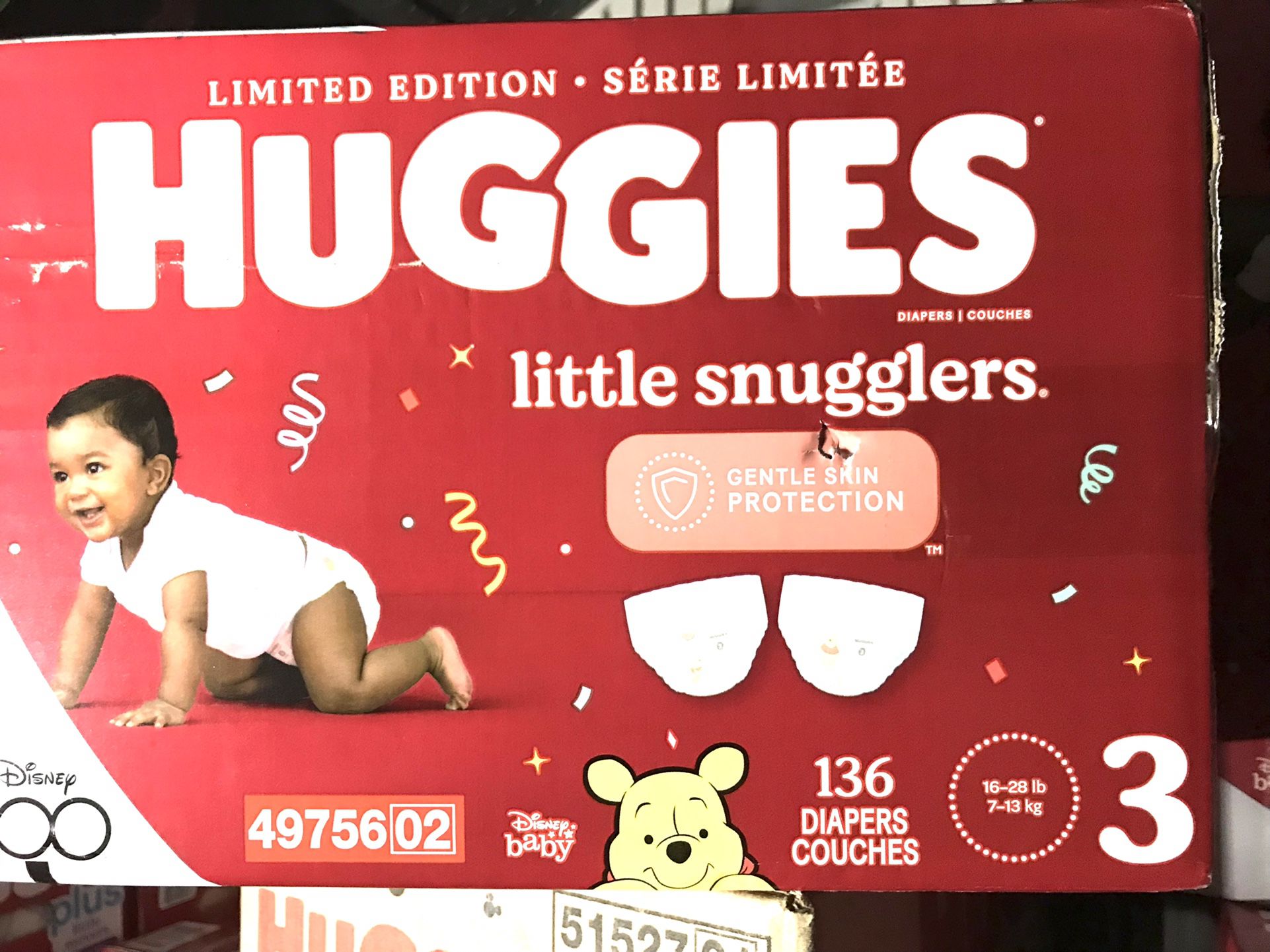 Huggies Little Snugglers Size 3/136 Diapers 