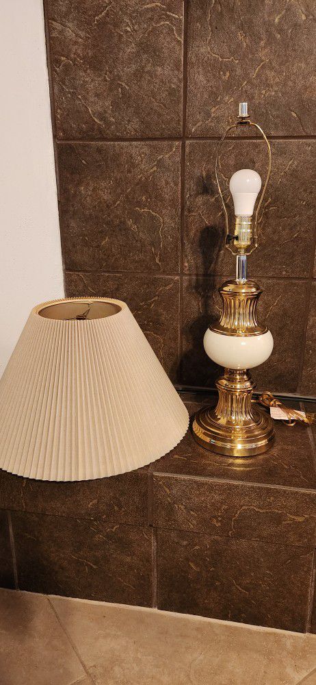 Brass And Ceramic MCM Lamp