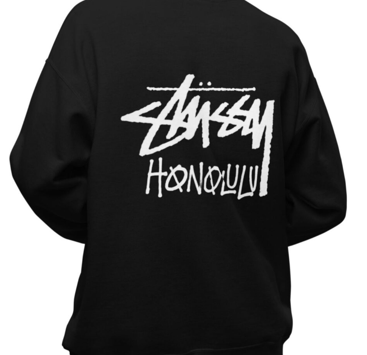 Stussy Honolulu Chapter Crewneck Sweater XL Extra Large Black New W/ Tags