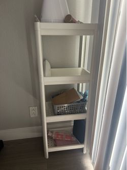 White Four-Tier Plastic Shelf