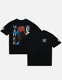Usher Super Bowl LVIII Collection Mitchell & Ness Unisex Worldwide T-Shirt - Black
