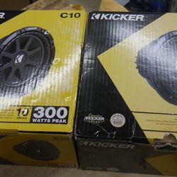 2 Kicker Comp Series 10" 4 Ohm Car Audio Subwoofer/ 300W Peak 150W RMS | 43C104. NEW . OPEN BOX  