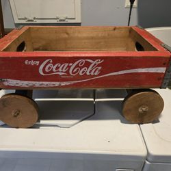 Vintage Handmade Wooden Coca-Cola Wagon 