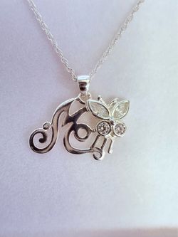 Sterling Silver & CZs “Mom” Necklace