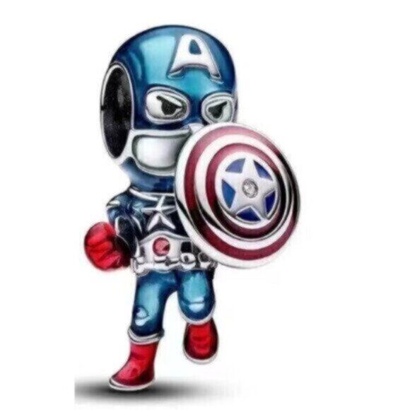 Marvel The Avengers Captain America Charm, Charms fit Pandora Bracelet Necklaces