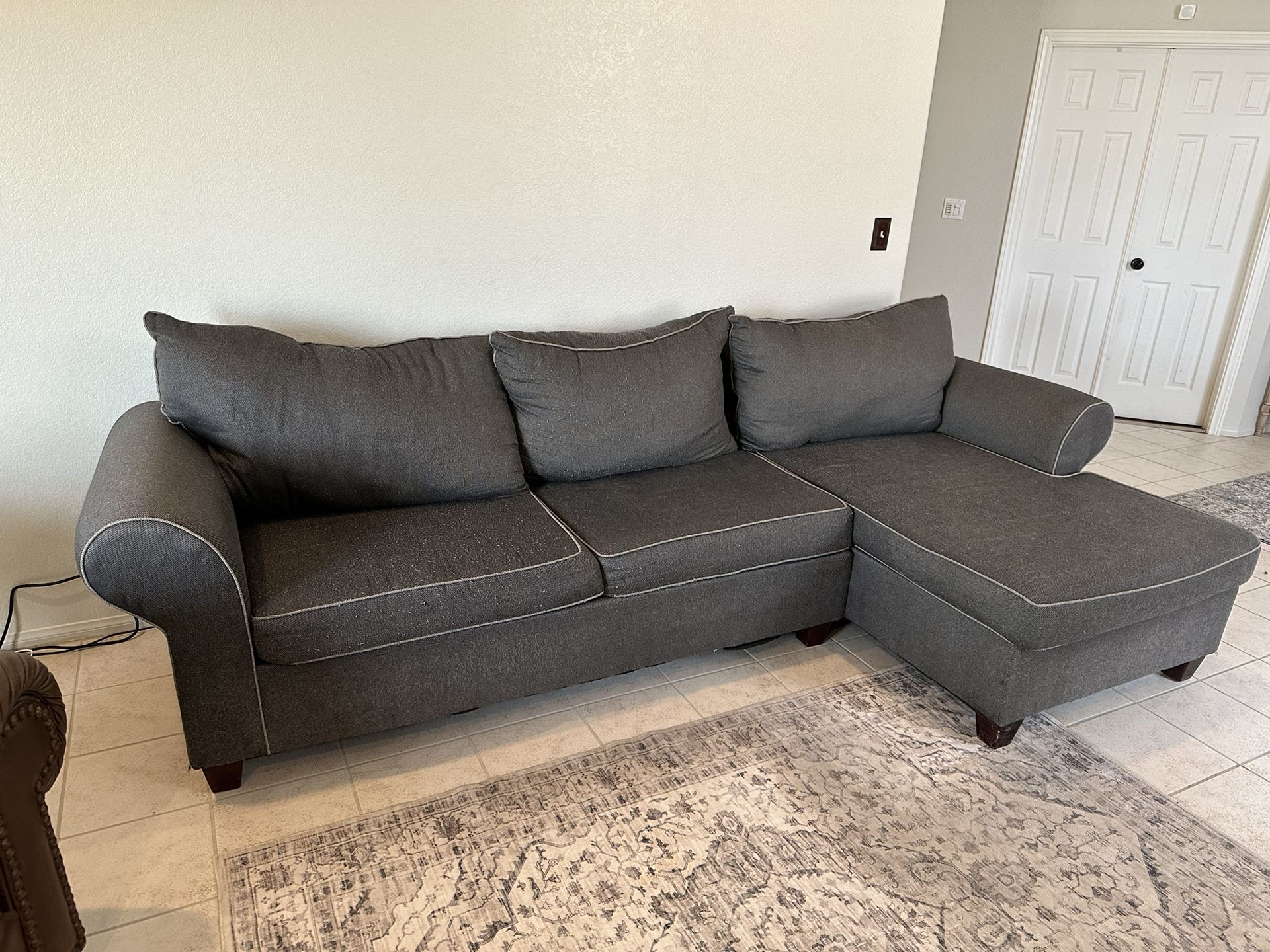 Sofa Couch 120” Fabric with Chaise