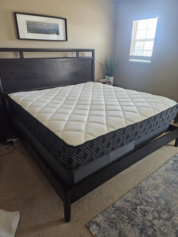 King Size Matress, Box Springs And Slats Only $100