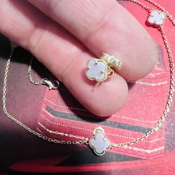 10K Wedding Set ( Chain 18 Inches Long and Earrings)