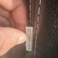 Schilling Slightly Curved Leather Couch