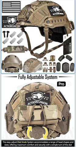 ACTIONUNION Airsoft Helmet Pro Set PJ Type Tactical Paintball Helmet