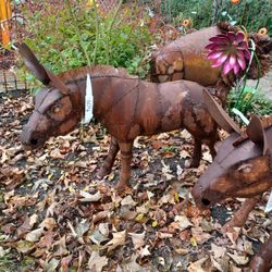 And Fabricated Steel Pigs Dogs Horses T-Rex