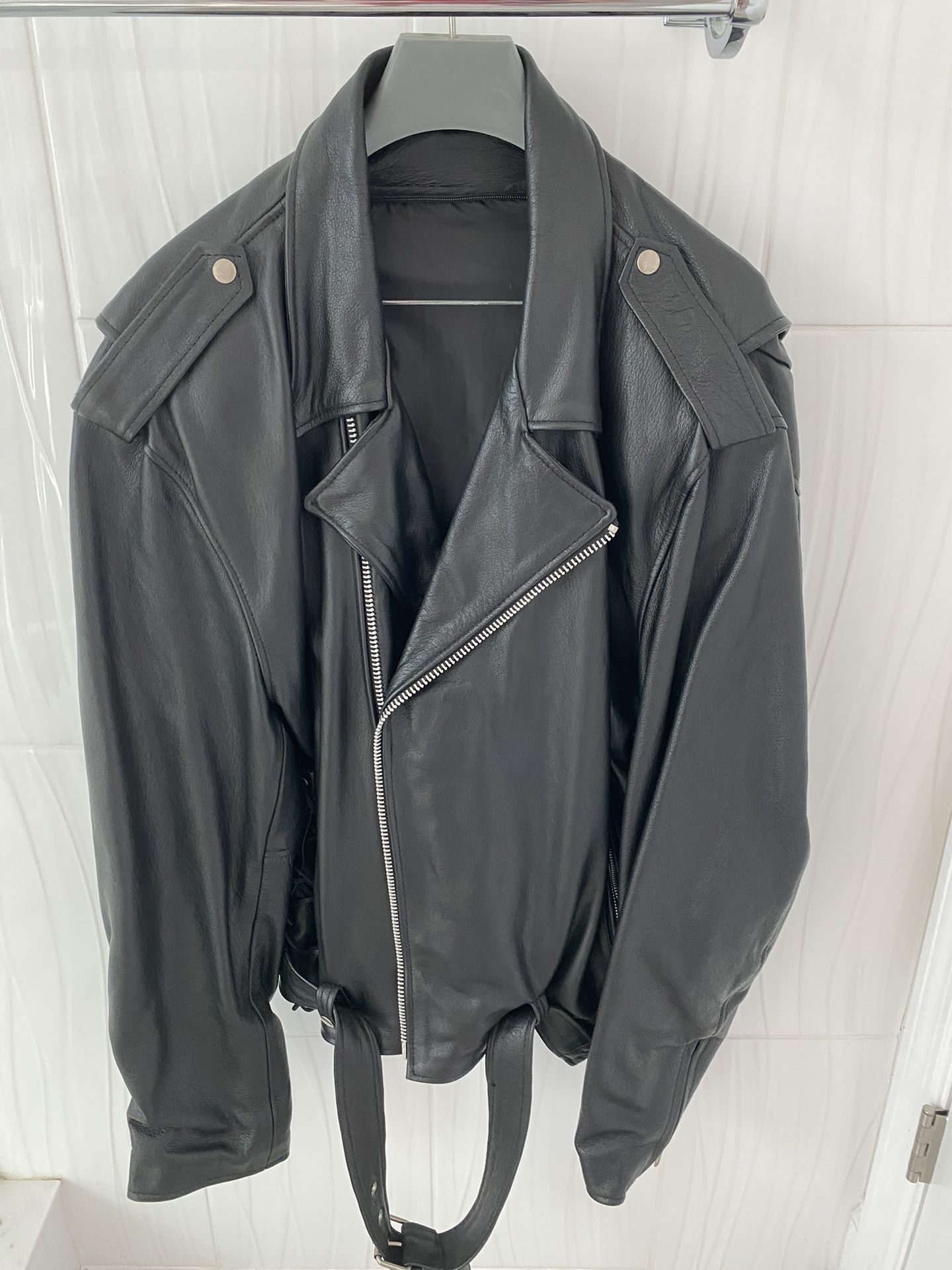 2XL Mens  Leather Motorcycle Jacket 