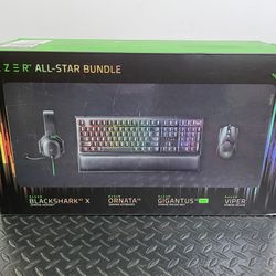 RAZER ALL-STAR GAMING BUNDLE with this included Ornata V2 keyboard , Viper mouse, Blackshark V2 X headset.