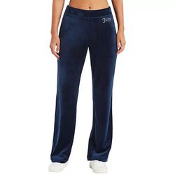 Womens Juicy Couture Velour Pants Mid Rise Size Small Blue New 