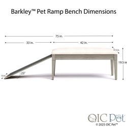 OIC Pet Barkley Cat & Dog Bench Ramp, Canyon Gray