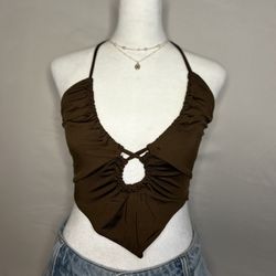 Stacy Brown Halter Top