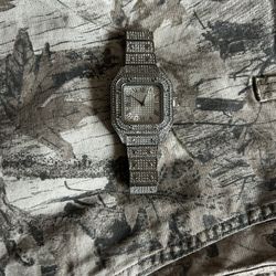 Silver Moissanite Watch Fully Functional.