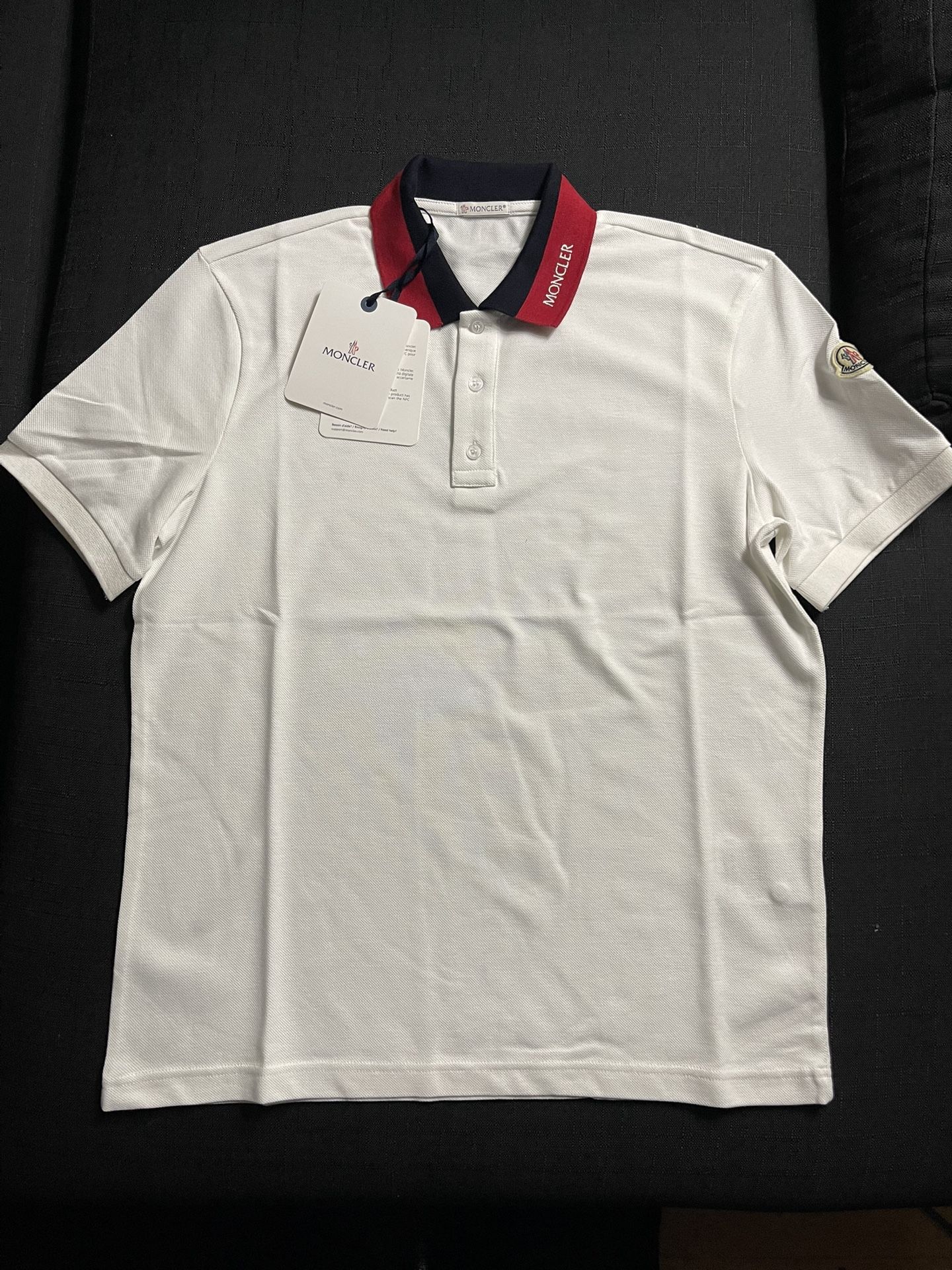 Moncler Embroidered Piquet Polo Shirt (M)