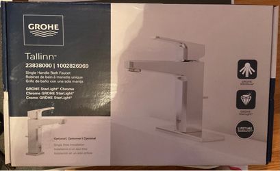 GROHE Tallinn 4 in. Centerset Single-Handle Bathroom Faucet in Starlight Chrome - New