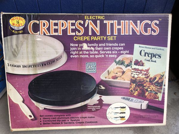 Never Used Electric Crepes N Things Set Cookbook For Sale In