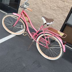 Huffy Panama Jack 26" Wheel Women's Beach Cruiser Bike - Coral with rear rack