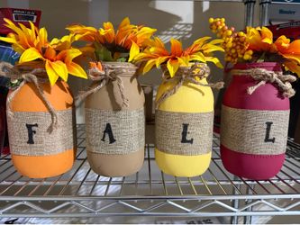 Fall decorative mason jar set
