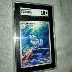 Pokemon 151 Wartortle Illustration Rare 171/165 Grade 10 Slab