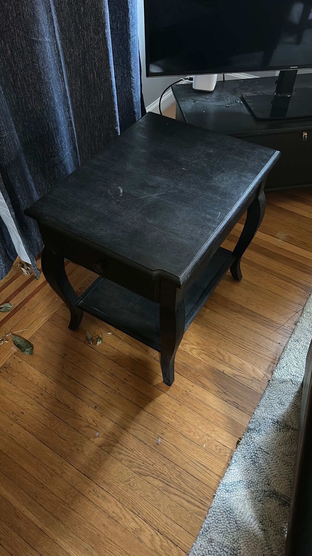 Crate & Barrel Small Black Couch side Table