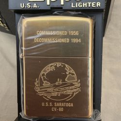 USS Saratoga CV-60 Brass Zippo lighter