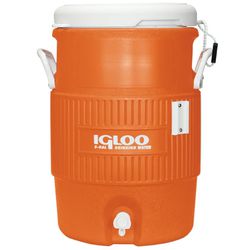 5 Gallon Heavy-Duty Polyethylene Beverage Cooler Jug - Orange (18.9 LT capacity)