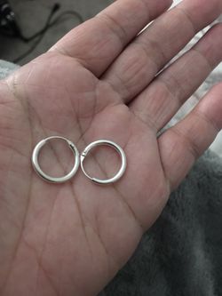 Real Silver Hoop Earrings 