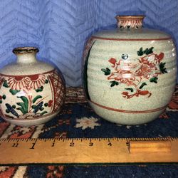 Vintage Japanese Vases Shibukausa Yaki