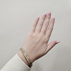 2 Gold Plated Custom Bangles Fashion Pieces 