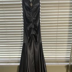 Long Silk Silver Dress
