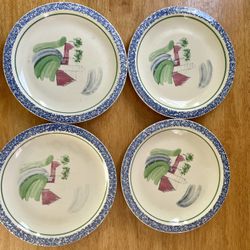Pfaltzgraff “SUNNYDALE”Set of 4 Dinner Plates, SUPERB Condition! Barn/Farm Scene