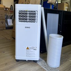 8,000 BTU ASHRAE (5,000 BTU SACC) Portable Air Conditioner, Cools up to 175 Sq. Ft., with Dehumidifier & Fan mode, Easy- to-use Remote Control & Windo