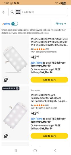 Light Replacement for Whirlpool Refrigerator LED Light, W11527432 Fits for Maytag MFI2570FEZ07