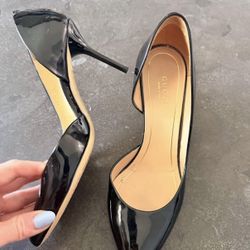 Authentic Gucci black patent Leather Stilettos.