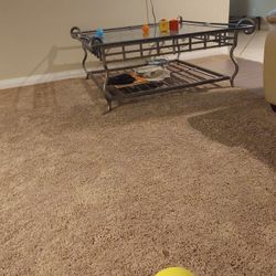 Antique Wrought Iron Glass Coffee Table