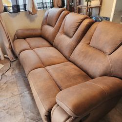 Suede Recliner Couch