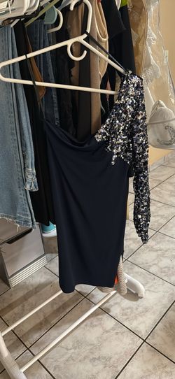 1 sleeve sequins dress