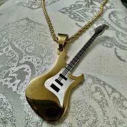 Guitar 🎸 Pendant Stainless Steel Combo