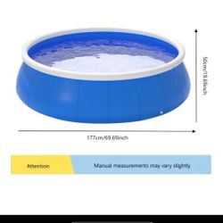 Alberca Redonda Inflable para Adultos y Familias, 175 x 41 Pulgadas Piscina de Juego Exterior para Patio Trasero, Instalación Rápida Material PVC Dura