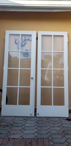Vintage Interior French Doors - Pair - 30" x 83" each