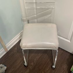 Mid century Lucite Acrylic Chair With  Wheels 