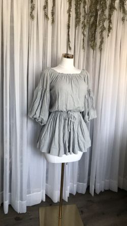 Powder Blue Cinched Mini Dress With Pockets Size S  And M